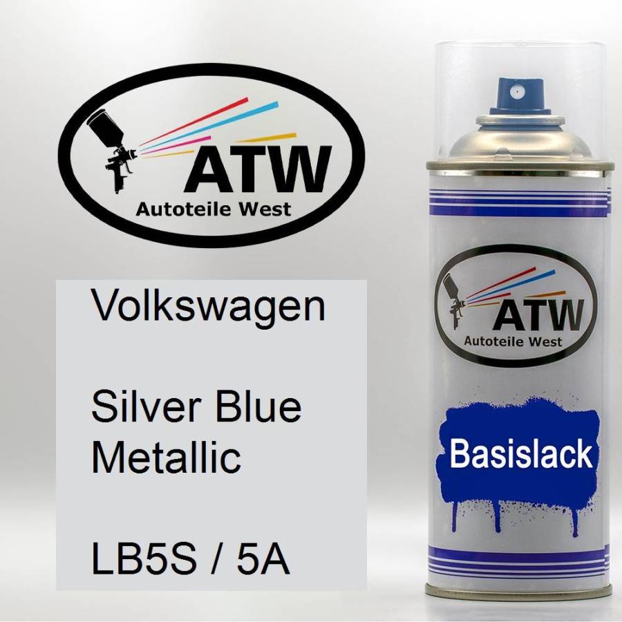 Volkswagen, Silver Blue Metallic, LB5S / 5A: 400ml Sprühdose, von ATW Autoteile West.